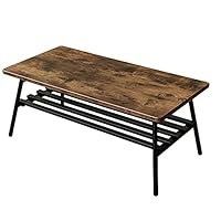 Amazon.co.jp: Luster80 棚付折れ脚センターテーブル オーク UTK